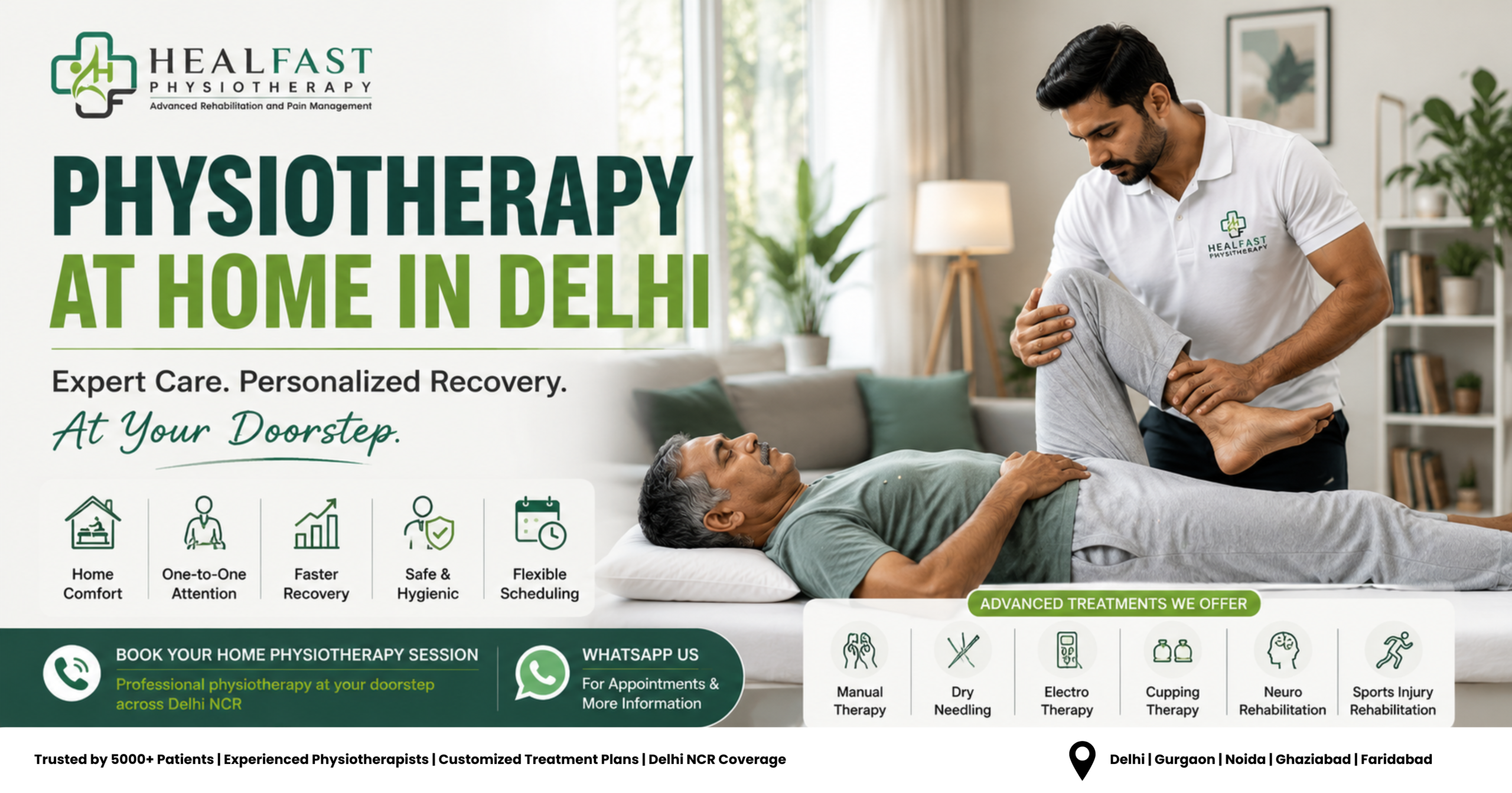 Physiotherapy at Home in Delhi by HealFast Physiotherapy